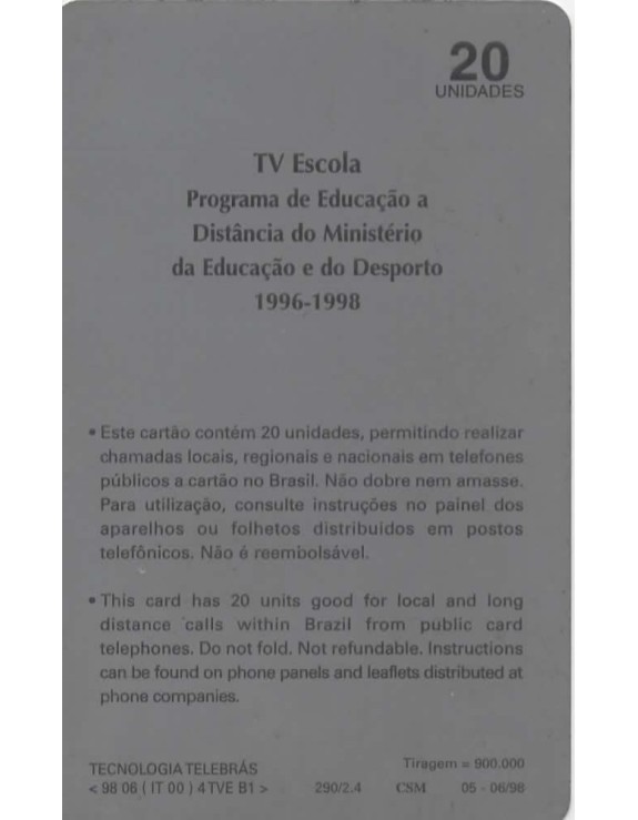 TV ESCOLA - 2 ANOS TV ESCOLA 1996/1998