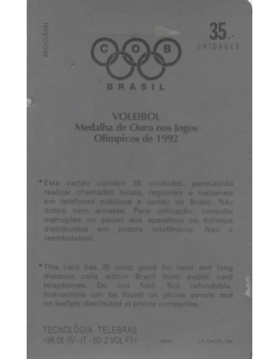 VOLEIBOL - MEDALHA DE OURO NOS JOGOS OLIMPICOS 1992